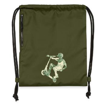 Camouflage Rider Scooter Teens - Turnbeutel aus Recycling-Material - military Green - Vorne