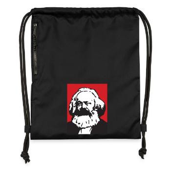 Karl Marx - Sac à cordon en polyester recyclé - noir - Devant