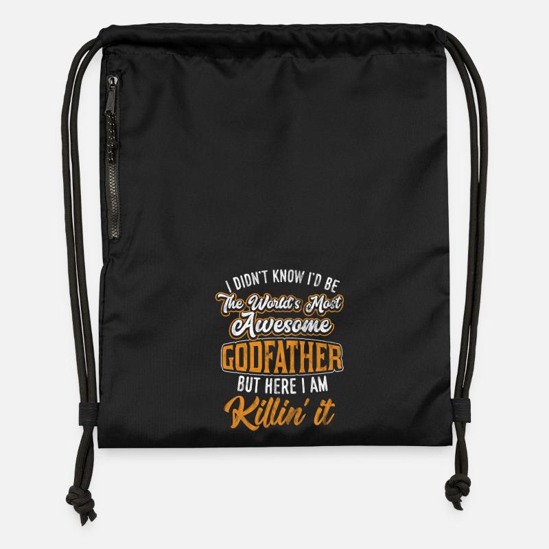 Gift for the best godfather - Gymsac made from recycled material - black