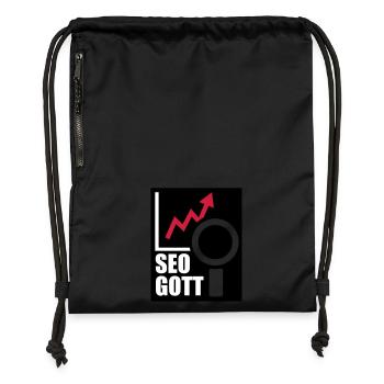 seo - Turnbeutel aus Recycling-Material - Schwarz - Vorne