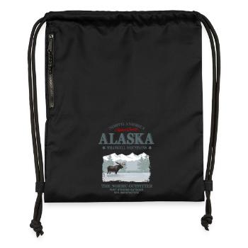 Alaska - Moose - Elch - Turnbeutel aus Recycling-Material - Schwarz - Vorne