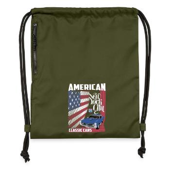 American Classic Cars - Turnbeutel aus Recycling-Material - military Green - Vorne