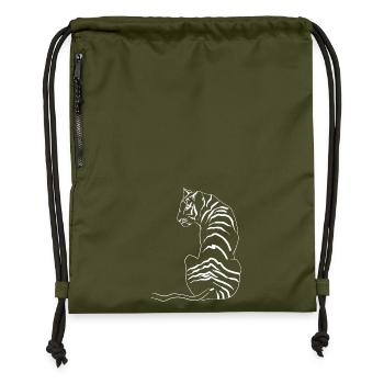 Tiger - Gymsac made from recycled material - military green - Front