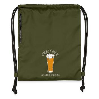 Craftbier Stilvolles Design für Bierliebhaber - Turnbeutel aus Recycling-Material - military Green - Vorne