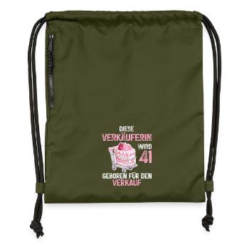 Verkäuferin 41 Geburtstag Beruf 41 Jahre Spruch - Turnbeutel aus Recycling-Material - military Green - Vorne