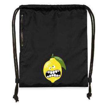 citron aigre - Sac à cordon en polyester recyclé - noir - Devant