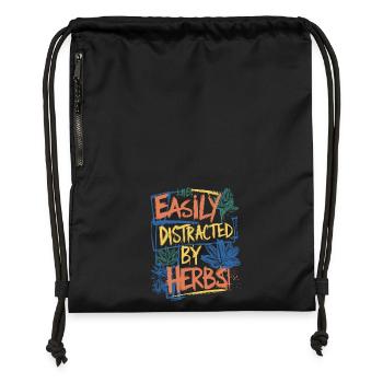 Fascinated by herbs - Gymsac made from recycled material - black - Front