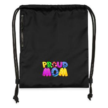 Bébé Parents Enfant Cadeau Dictons Naissance Maman Papa - Sac à cordon en polyester recyclé - noir - Devant