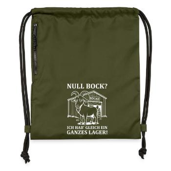 Null Bock - Ausdruck von Gleichgültigkeit - Turnbeutel aus Recycling-Material - military Green - Vorne