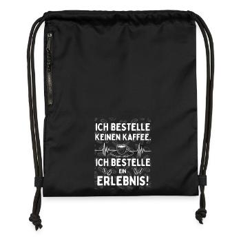 Coffee is an experience – Kaffeekultur Design - Gymsac made from recycled material - military green - Front