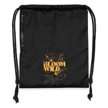 Bloom Wild Floral Typografie Design - Turnbeutel aus Recycling-Material - Schwarz - Vorne