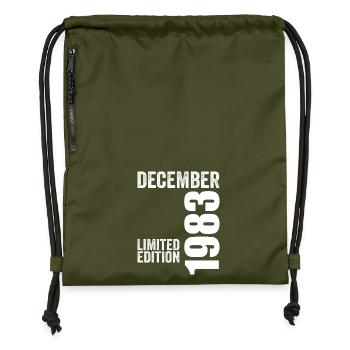 Retro Geburtstagsgeschenk - Dezember 1983 - Turnbeutel aus Recycling-Material - military Green - Vorne
