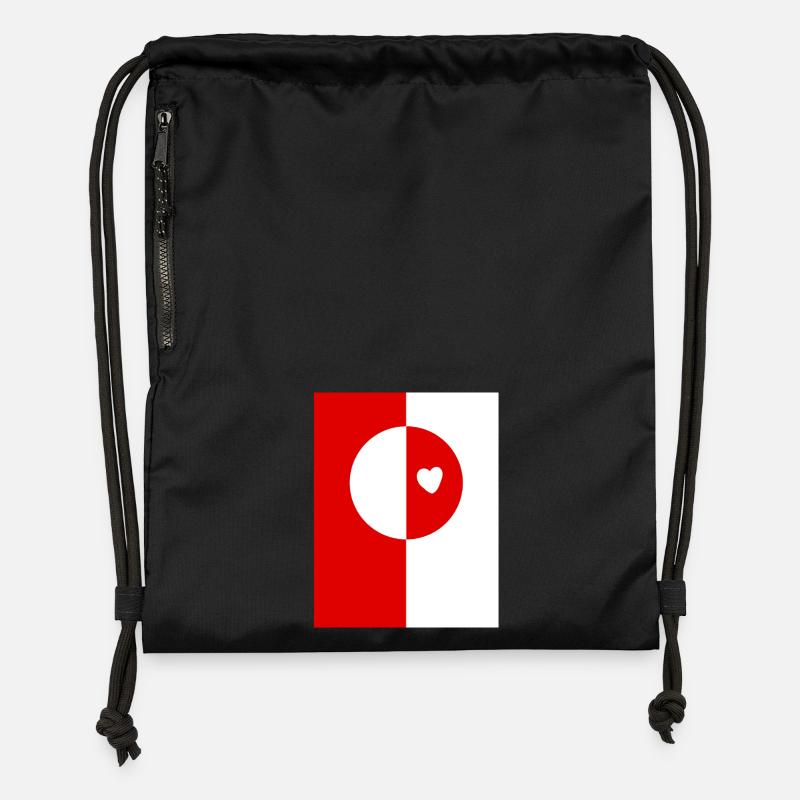 Drapeau du Groenland - Sac à cordon en polyester recyclé - noir
