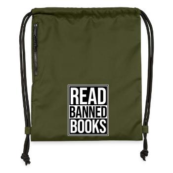 Read Banned Books Verbotene Bücher Lesen Freiheit - Gymsac made from recycled material - military green - Front