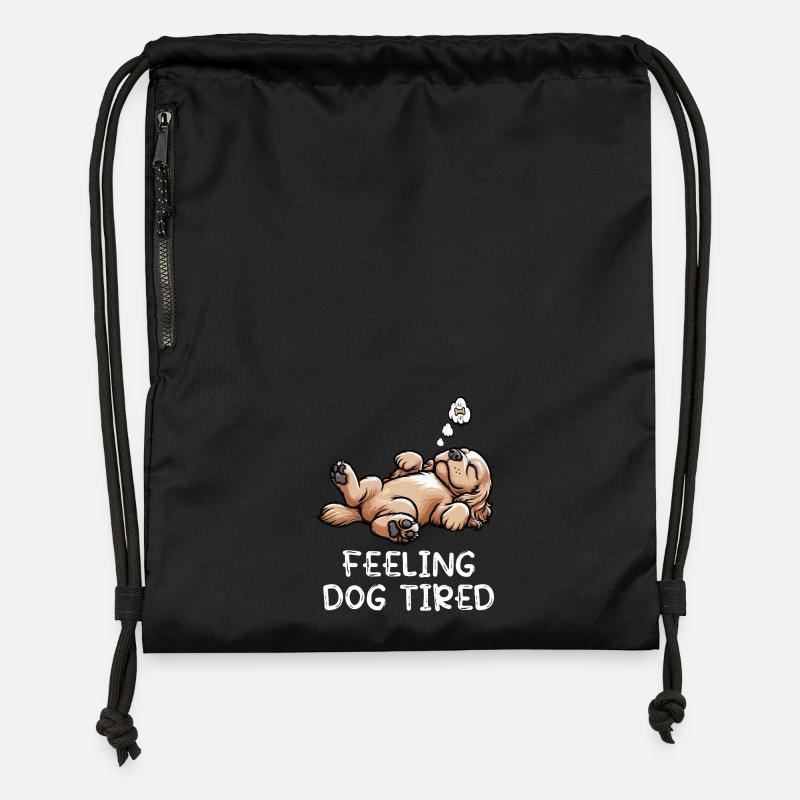 Se sentir fatigué Cocker Spaniel Cockerhund Cocker - Sac à cordon en polyester recyclé - noir