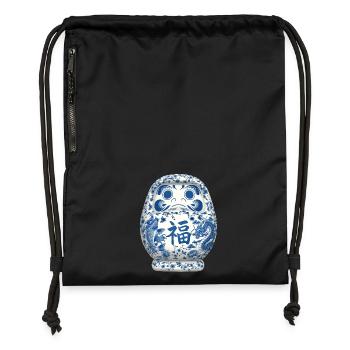 Daruma - Sac à cordon en polyester recyclé - noir - Devant
