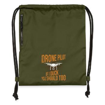 I've had enough, I'm going to fly a drone - Gymsac made from recycled material - military green - Front