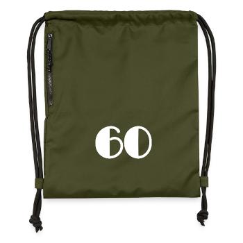 60. ANNIVERSARY. HAPPY BIRTHDAY - Gymsac made from recycled material - military green - Front