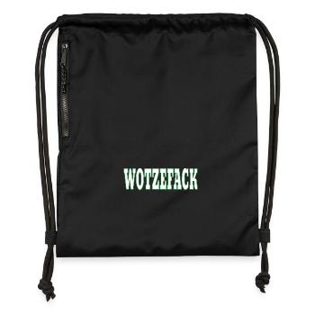 Wotzefack - What the fuck - Gymsac made from recycled material - black - Front