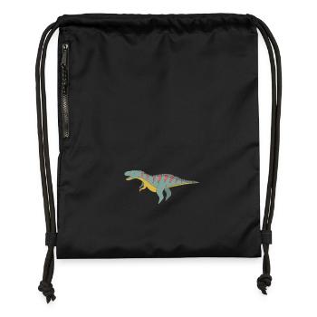 Geschenk Dinosaurier Fossil Kawaii Trex Comic Dino - Turnbeutel aus Recycling-Material - Schwarz - Vorne