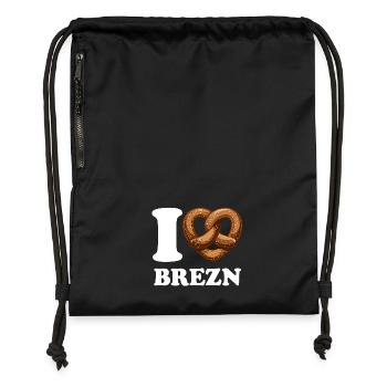 J’aime les bretzels - Coeur - Bretzel - Sac à cordon en polyester recyclé - military green - Devant