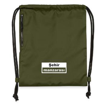 Stadtbild Typografie türkisch - Turnbeutel aus Recycling-Material - military Green - Vorne