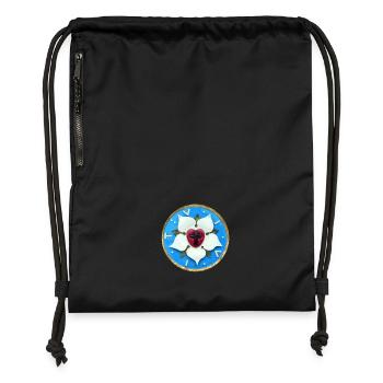 Luther. Rose. Réforme. 500. 1517-2017. thèses - Sac à cordon en polyester recyclé - noir - Devant