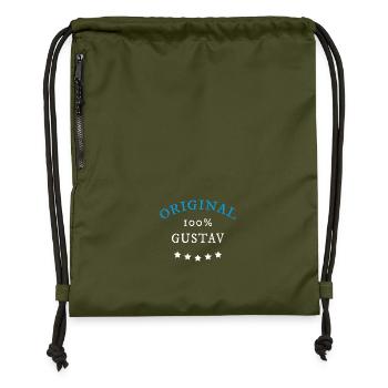 Original 100% Gustav, gift, - Gymsac made from recycled material - military green - Front