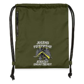 Jederzeit einsatzbereit - Turnbeutel aus Recycling-Material - military Green - Vorne