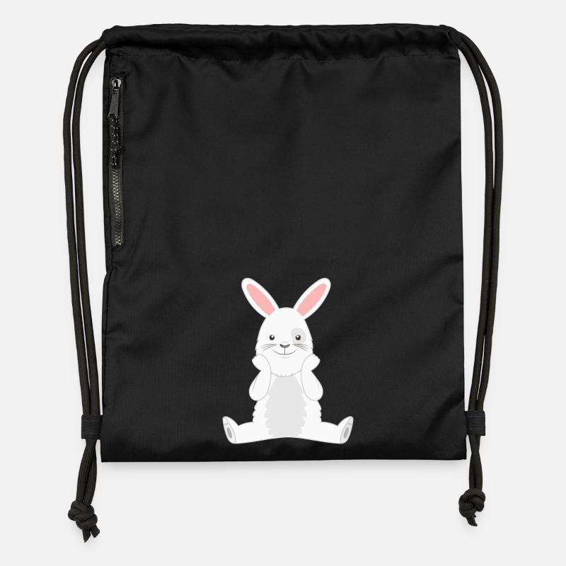 Lapin lapin - Sac à cordon en polyester recyclé - noir