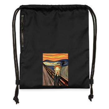 Crie ! Un lion drôle - Sac à cordon en polyester recyclé - noir - Devant