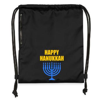 HAPPY HANUKKAH - Turnbeutel aus Recycling-Material - Schwarz - Vorne
