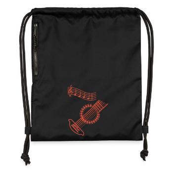 Musicien guitare - Sac à cordon en polyester recyclé - noir - Devant