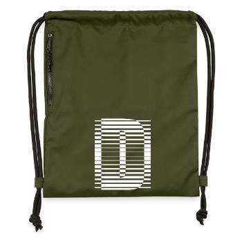 LETTER D - Gymsac made from recycled material - military green - Front
