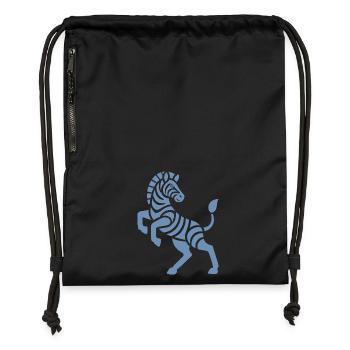 Zebra Silhouette Kunststück Minimal Design - Turnbeutel aus Recycling-Material - Schwarz - Vorne
