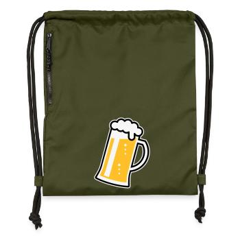 Design XLustig pour les occasions joyeuses (R/3) - Sac à cordon en polyester recyclé - military green - Devant