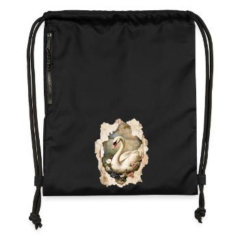 swan - Gymsac made from recycled material - black - Front
