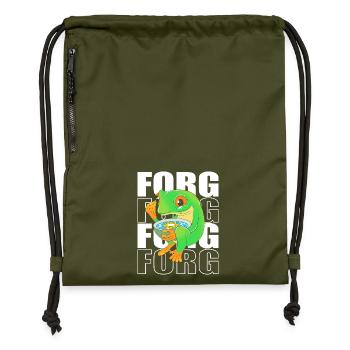 Frog Tree Frog - Gymsac made from recycled material - military green - Front