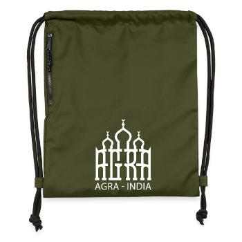 Agra India Bharat Tour Tourists Indians Vacation - Gymsac made from recycled material - military green - Front