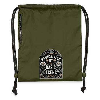 Flower Statement for Equality Fans - Gymsac made from recycled material - military green - Front