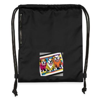 Funny Dogs - Gymsac made from recycled material - black - Front