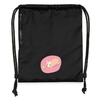 Dog with play ball - Gymsac made from recycled material - black - Front