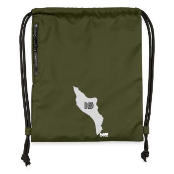 IØ, série Ile d'Oléron - Sac à cordon en polyester recyclé - military green - Devant
