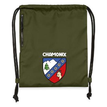 Hinweis Mignon Chamonix Mont Blanc Haute Savoie - Turnbeutel aus Recycling-Material - military Green - Vorne