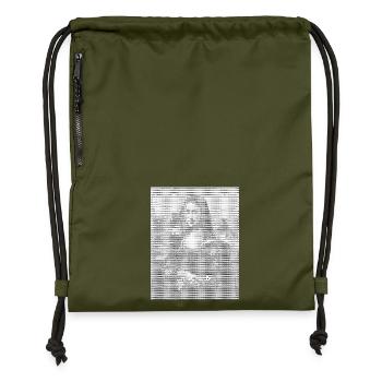 Mona Lisa - La Joconde - ASCII Art - Pixel - Sac à cordon en polyester recyclé - military green - Devant