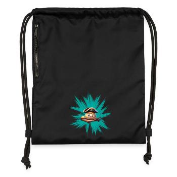 Yeast dumpling on graffiti - Gymsac made from recycled material - black - Front