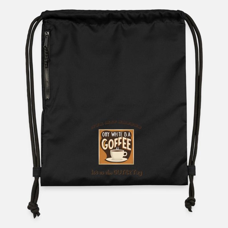 Ce n’est qu’une bonne journée avec du café - Sac à cordon en polyester recyclé - noir