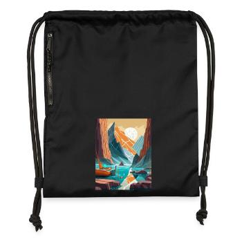 Mountains in Asia - Gymsac made from recycled material - black - Front