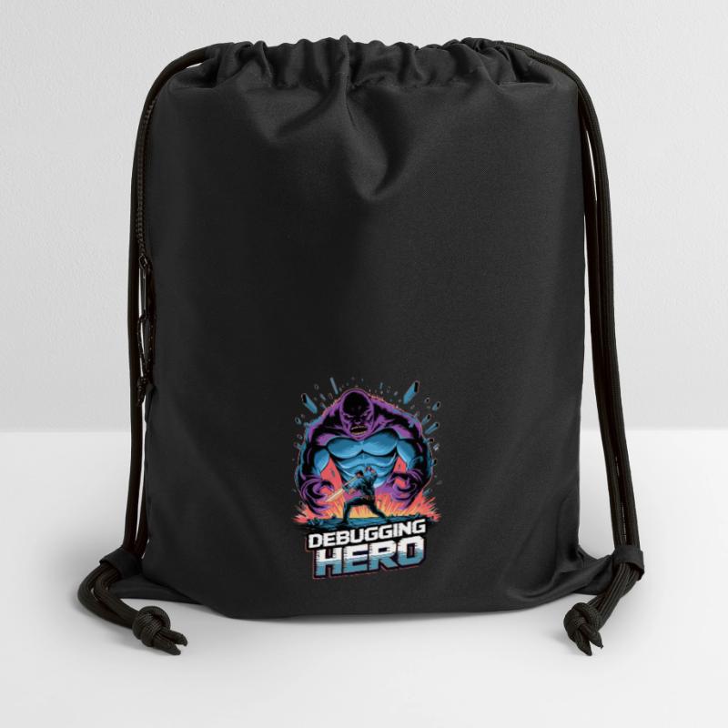 Debugging Hero – Epic Battle Against Code Monsters Gymsac made from recycled material
