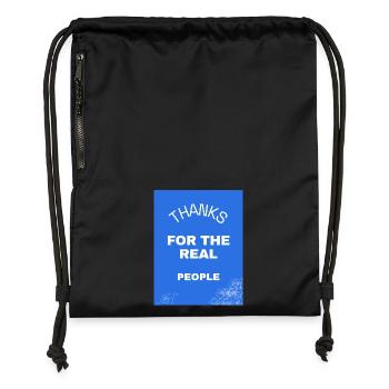 THANKS for the real people - Sac à cordon en polyester recyclé - noir - Devant